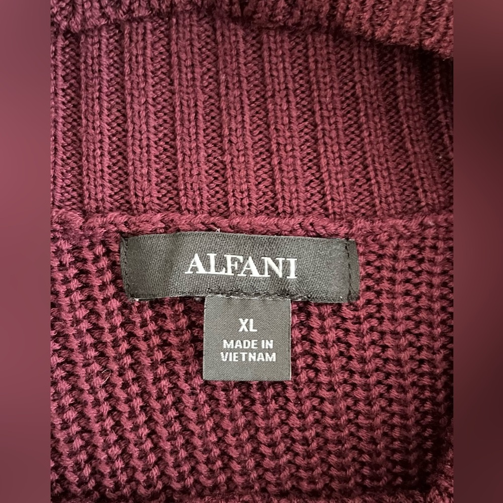 ALFANI Women's NWOT Ribbed 2-Tone (Red/Purple) Turtleneck Sweater. Size: (XL). - Picture 7 of 10
